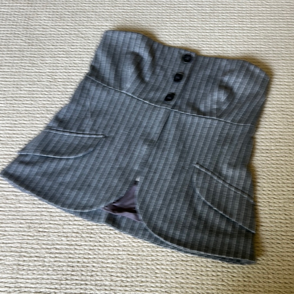 Anthropologie Gray Tank Top with Pinstripes